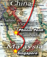 Cambodia to Singapore MAP