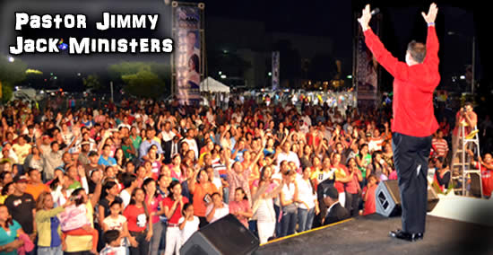Pastor Jimmy Ministers at the Altar Call